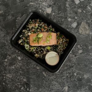 Zalm op Scandinavische wijze met dilledip & powermix