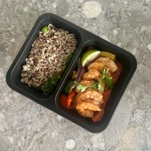 Cajun scampi met granenmix & texmex groenten