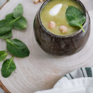 Courgettesoep met kippenballetjes