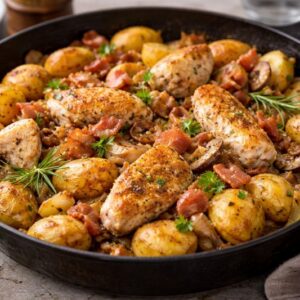Pannetje "Campagnarde" met kip, spek & krieltjes