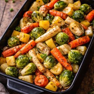 Assortiment van wintergroenten uit de oven