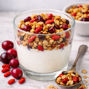 Griekse yoghurt met granola van cranberry & goji