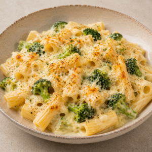 Pasta Quattro Formaggi (rigatone-4 kazensaus-broccoli-gruyere)