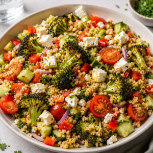 Bulgursalade met feta & gegrilde broccoli (VEGGIE)