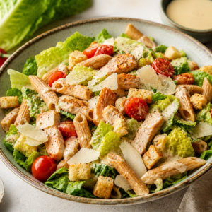 Caesar salade met volkorenpasta