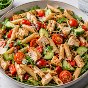 Italiaanse volkoren pastasalade met kip